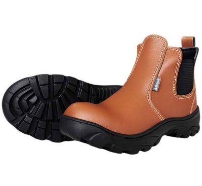 Sepatu Safety Coklat Kulit Asli